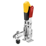557179 Vertical toggle clamp with safety latch. Size 2, yellow.