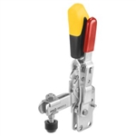 557184 Vertical toggle clamp with safety latch. Size 4, yellow.