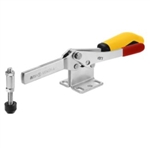 557211 Horizontal toggle clamp with safety latch. Size 4, yellow.