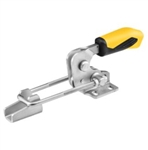 557212 Hook type toggle clamp horizontal with safety latch. Size 4, yellow.
