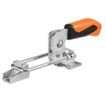 557407 Hook type toggle clamp horizontal. Size 4, orange