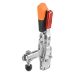 557422 Vertical toggle clamp with safety latch. Size 4, orange.