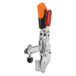 557423 Vertical toggle clamp with safety latch. Size 2, orange.