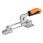 557432 Hook type toggle clamp horizontal with safety latch. Size 4, orange.