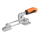 557449 Hook type toggle clamp horizontal with safety latch. Size 4, orange.