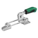 557584 Hook type toggle clamp horizontal with safety latch. Size 4, green.