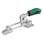 557606 Hook type toggle clamp horizontal with safety latch. Size 4, green.