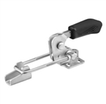 558161 Hook type toggle clamp horizontal with safety latch. Size 4, black.