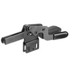 90712 Horizontal toggle clamp with safety latch, black. Size 2.
