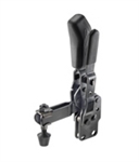99689 Vertical toggle clamp with safety latch, black. Size 3.